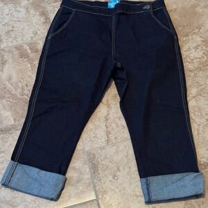 Hell Bunny Blue Denim Capri Jeans
